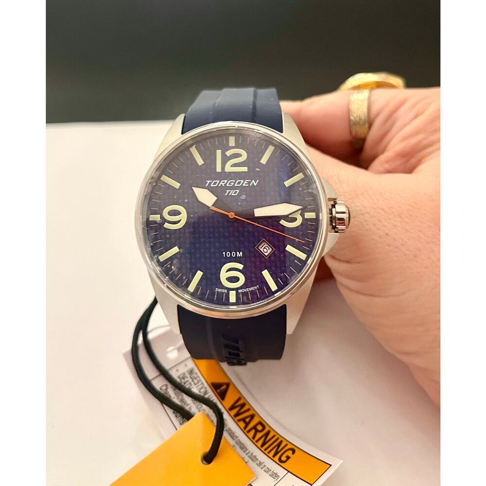 Torgoen T10 Bluebird Carbon Sapphire Watch New In Box